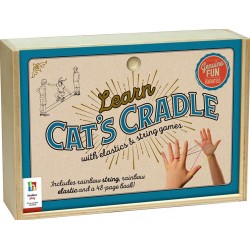 Retro Wooden Box:cat's Cradle, Elastics & Other String Games