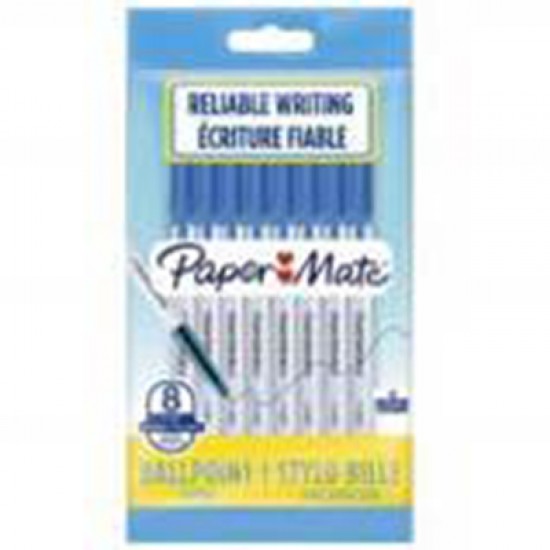 Paper Mate Ball Point Pens - Blue / Pack of 8 (1.0mm) Paper Mate Ball Point Pens - Blue / Pack of 8 (1.0mm)
